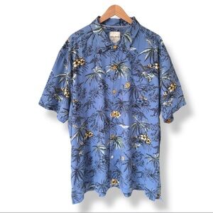 Tommy Bahama 100% Silk Palm Tree Casual Button Down Shirt | 3XL | $45